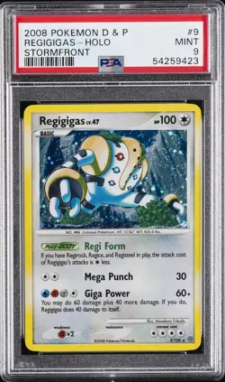 2008 POKEMON DIAMOND & PEARL STORMFRONT #9 REGIGIGAS-HOLO PSA 9 - Image 1