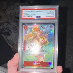 Bandai One Piece CCG Nami ST21-009 Alt Art Parallel Foil PSA 10 2025 English - Image 1