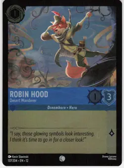 Robin Hood Desert Wanderer Foil 137/204 Wilds Unknown Disney Lorcana - Image 1