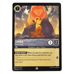 Lion King Simba Disney Lorcana Trading Card Future King 188/204 NM - Image 1
