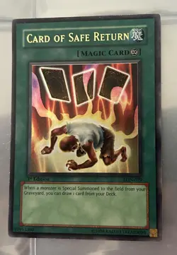 Yugioh Card of Safe Return (LON-029) Ultra Rare, 1st Edition NA English Vintage - Image 1