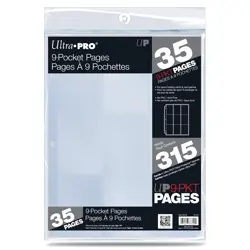 Ultra Pro - 9 Pocket Card Page, 35 Pages of Sleeves for Trading Clear 74427837204 - Image 1