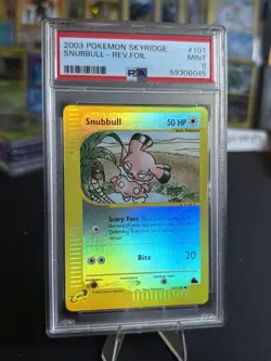 PSA 9 MINT+ Snubbull 101/144 Skyridge Reverse Holo Pokemon Card Vintage low Pop - Image 1