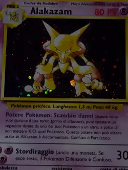 Pokemon Alakazam 1/102 Holo Italian Base Set WOTC Vintage Card - Image 5