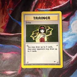 Erika 16/132 Pokemon Card Holo Rare Gym Heroes- Vintage Holo - Image 1
