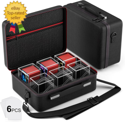 Card Deck Box with Portable Case,6 Pack Clear Commander Deck Box with 6 Dividers - Image 1