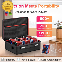 Card Deck Box with Portable Case,6 Pack Clear Commander Deck Box with 6 Dividers - Image 3