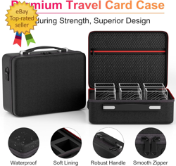 Card Deck Box with Portable Case,6 Pack Clear Commander Deck Box with 6 Dividers - Image 4