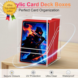 Card Deck Box with Portable Case,6 Pack Clear Commander Deck Box with 6 Dividers - Image 5