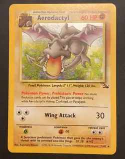 Aerodactyl Fossil Set 1/62 HOLO RARE Pokemon Card WOTC 1999 - Image 1