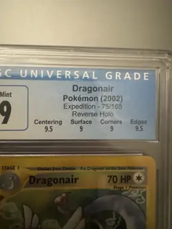 Pokemon Dragonair Expedition Reverse Holo #75 CGC 9 Mint BLUE LABEL HIGH SUBGRAD - Image 3