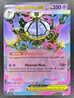 Mega Chandelure Ex 038/084 Pitch Black Double Rare Pokemon - Image 1