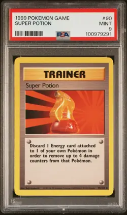Pokemon TCG Super Potion 90/102 Base Set Rare PSA 9 - Image 1