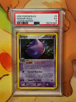 New Cert Pokemon Gengar #5 Holo 2006 Ex Legend Maker PSA 5 Ex - Image 3
