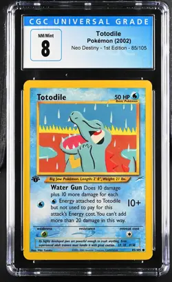 CGC 8 Pokemon TCG 2002 Neo Destiny - 1st Ed. #85/105 Totodile - Image 1