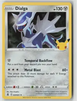 Dialga 020/025 Rare Celebrations Pokemon Holo Near Mint - Image 1