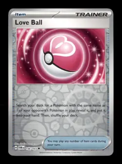 Love Ball 156/167 Uncommon Twilight Masquerade Pokemon Reverse Holo Near Mint - Image 1