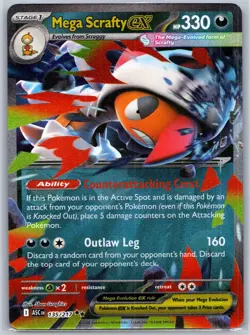 Mega Scrafty ex 135/217 Double Rare Ascended Heroes Pokemon Holo Near Mint - Image 1