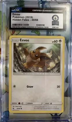 WORLD RECORD Eevee 49/68 Common Hidden Fates Pokemon Near Mint - Image 1