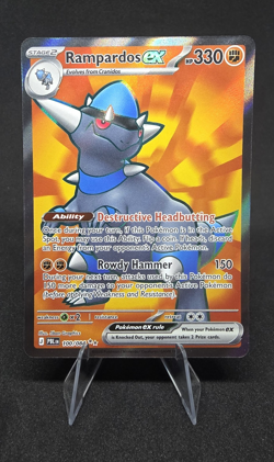 The Pokemon Company Rampardos ex 100/084 Full Art Pitch Black Holo EN NM - Image 1