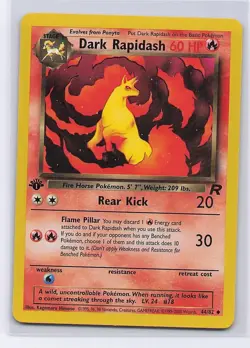 Dark Rapidash 44/82 Uncommon Team Rocket Pokemon 1st Edition Moderately Played - Image 1
