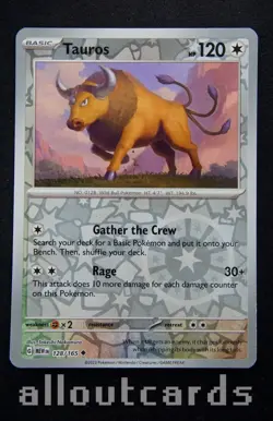 2023 Pokemon 151 Tauros Reverse Holo 128/165 - Image 1