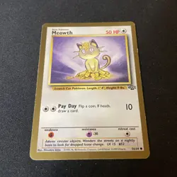 Pokemon TCG Meowth 56/64 Jungle Gold Bordered Promo Card WoTC - Image 1