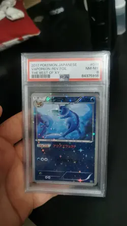 Vaporeon Psa8, THE BEST OF XY Pokemon 016/171 Jap Holo Reverse 2017 (nocharizar - Image 1