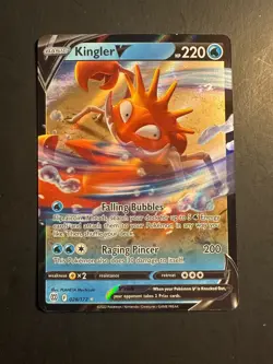 2022 Pokemon SWSH Brilliant Stars Kingler V 28 /172 Full Art Holo Rare Foil - Image 1