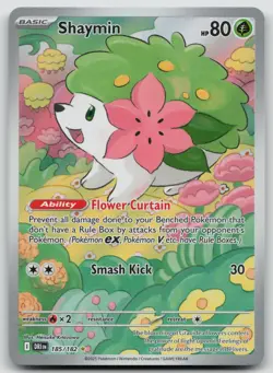 Shaymin 185/182 Illustration Rare Destined Rivals Pokemon Holo Near Mint - Image 1