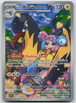 Iono's Kilowattrel 163/159 Illustration Rare Journey Together Pokemon Holo NM - Image 1