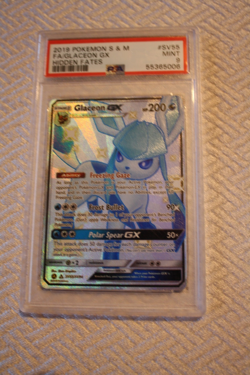 GLACEON GX PSA 9 2019 POKEMON SUN & MOON HIDDEN FATES #SV55/SV94 FULL ART FA 283 - Image 1