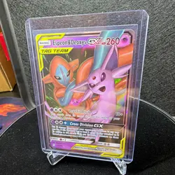 Pokemon TCG Espeon & Deoxys GX Full Art Holo Ultra Rare 72/236 EN 2019 260 HP - Image 1