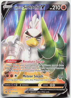 Galarian Sirfetch'd V 174/185 Ultra Rare Vivid Voltage Pokemon Holo Near Mint - Image 1
