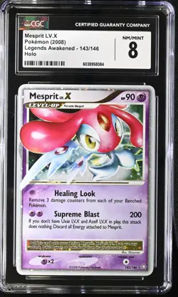 Mesprit LV.X 143/146 Legends Awakened Holo Rare CGC 8 NM/MINT Pokemon Card 2008 - Image 1