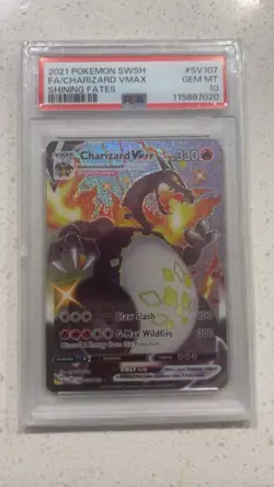 Pokemon TCG Charizard VMAX SV107/SV122 Shining Fates SV Holo PSA 10 EN - Image 1