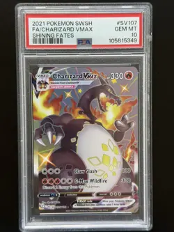 Pokemon TCG Shiny Charizard VMAX Shining Fates SV107/122 PSA 10 GEM MT - Image 1