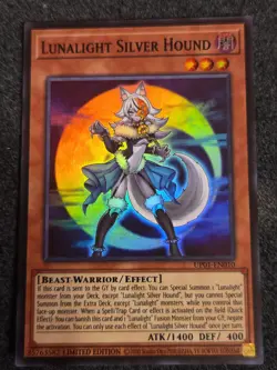 Yugioh! Lunalight Silver Hound UP01-EN010 Super Rare Limited Tournament Pack NM - Image 1