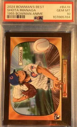 Topps 2024 Bowman's Best 1955 Bowman Anime Shota Imanaga #BA-18 RC PSA 10 - Image 2