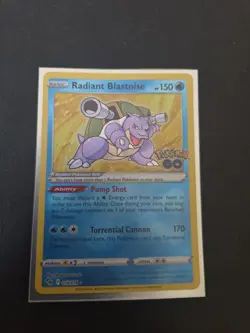 Pokemon TCG Radiant Blastoise Holo Card Pokemon Go 018/078 NM/MT - Image 1