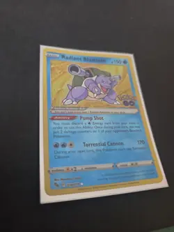 Pokemon TCG Radiant Blastoise Holo Card Pokemon Go 018/078 NM/MT - Image 2