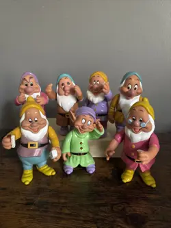 Lot of 7 VTG DISNEY Snow White's Seven Dwarfs Vinyl Posable 6” - Image 1