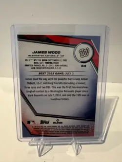 James Wood RC 2025 Bowman’s Best /299 Rookie Nationals #187/299 - Image 2