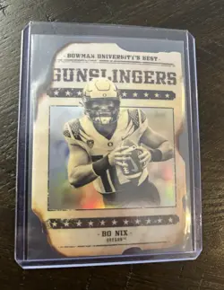 2022 Bowman's Best University Gunslingers Bandits Die Cut Bo Nix #GB-8 Oregon - Image 1