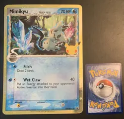 JUMBO Celebrations Mimikyu Delta Species SWSH136 Black Star Promo Card LP - Image 3