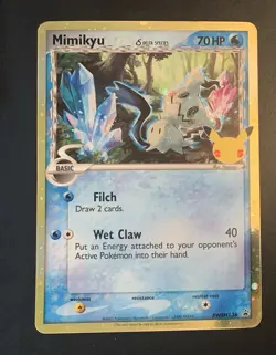 JUMBO Celebrations Mimikyu Delta Species SWSH136 Black Star Promo Card LP - Image 4