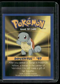 Pokemon: SQUIRTLE #07 [Game Tip Card] [Kellogg's Canada Cereal Promo (1999)] NM - Image 1