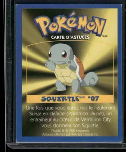 Pokemon: SQUIRTLE #07 [Game Tip Card] [Kellogg's Canada Cereal Promo (1999)] NM - Image 2