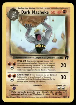 Pokemon Cards Dark Machoke 40/82 Unlimited Team Rocket Uncommon NM - Image 1