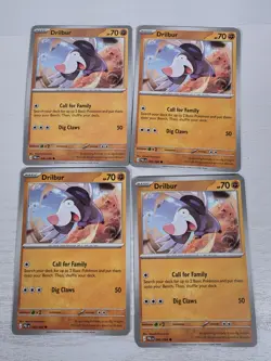 4x Pitch Black Drilbur 046/084 PlaySet Pokemon Trading Card Game Deck Build - Image 1